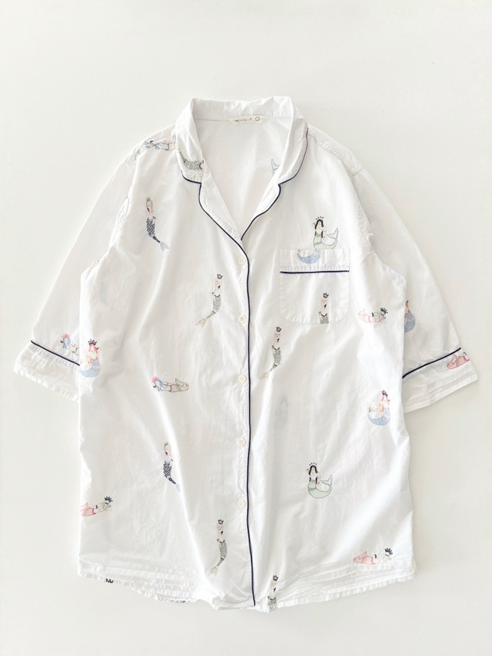 Printfresh PJ Sleep Shirt in Daughters of Triton Embroidered Mermaids Size 1X